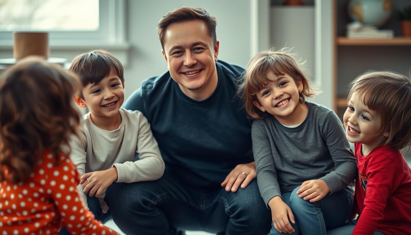 Elon Musk als Vater mit Kindern