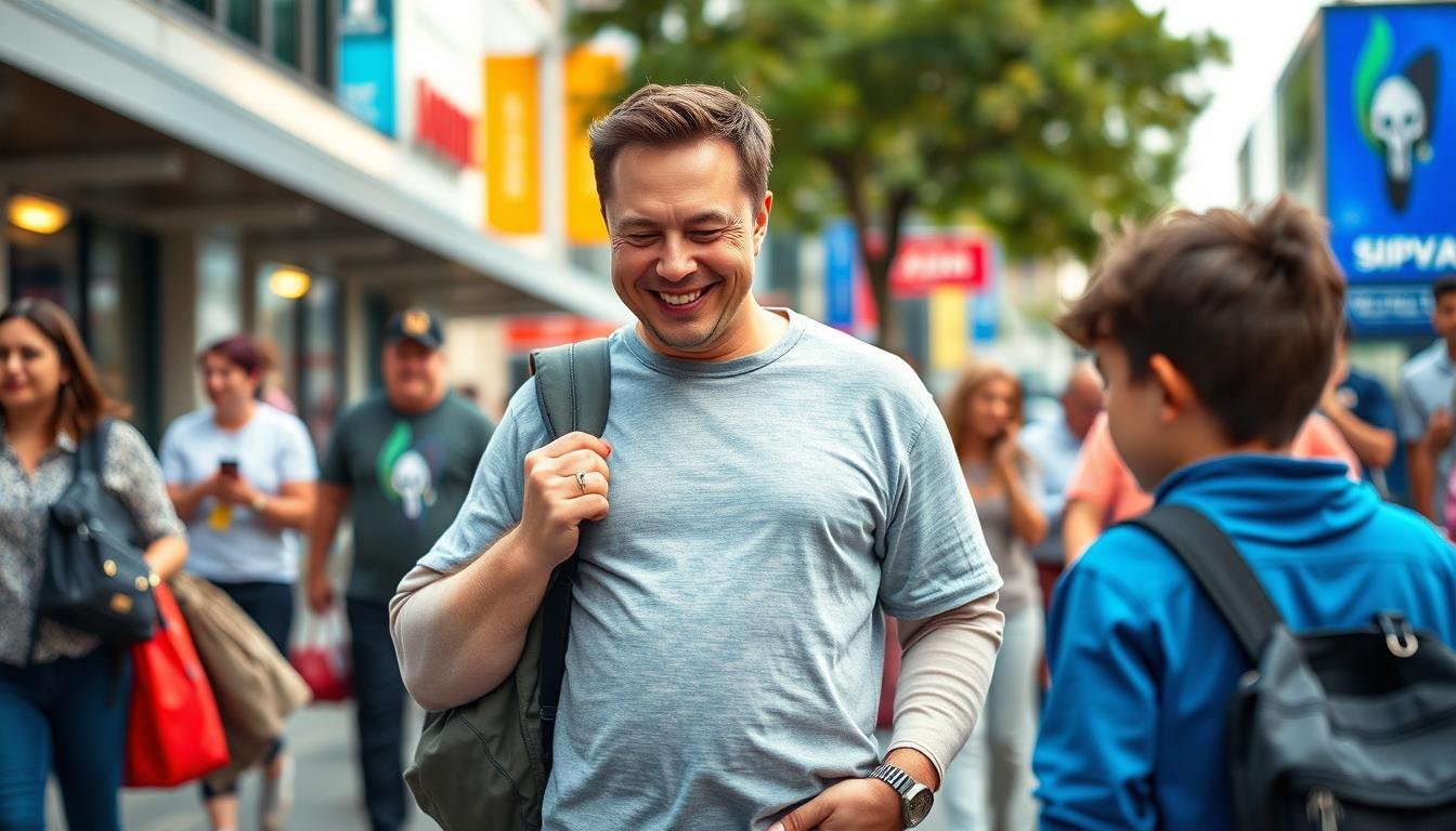 Elon Musk mit Kindern in der Öffentlichkeit